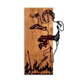 Wallity Fallen Eros Escultura de Pared en Madera y Metal